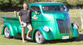 photo: Derek Flynn
Bragging rights: Blenheim car restorer Mark Stead stands beside the 2012 Big Shed Customs COE truck he built, identified among the top vehicles at two North Island car shows.