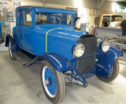 Mark has given his dad Graeme’s ’28 Plymouth a tidy-up and repaint. Graeme’s owned the coupe for more than 50 years.